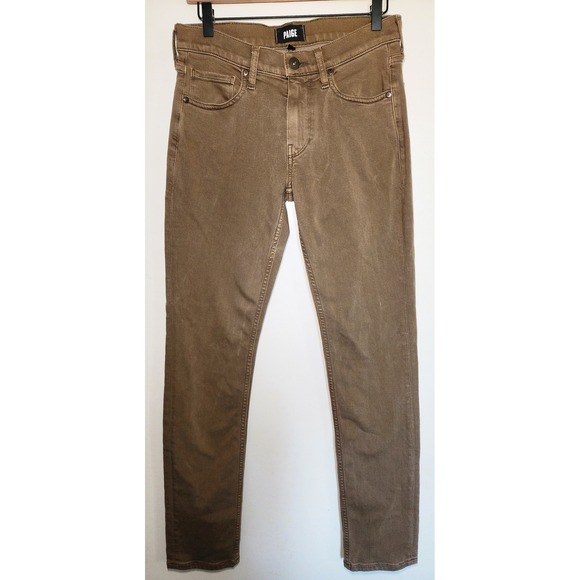 PAIGE Other - Paige Federal Lennox Slim Fit Pants Mens 29 Brown Tobacco Rayon Blend Stretch
